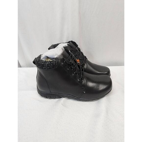 Propet Womens Delaney Zip Lace Up Leather Ankle Boots Black Size 8 - Picture 2 of 8